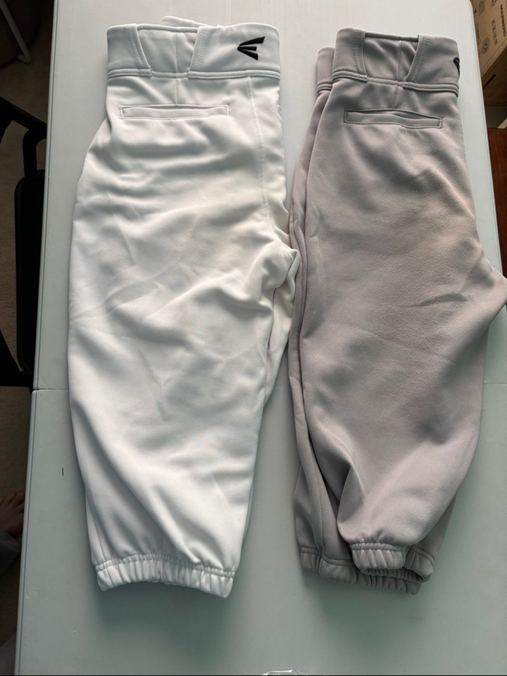 Easton Men's Baseball Nickers in White and Light Gray Worn with dirt stained
